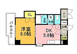広島電鉄8系統 舟入川口町駅 徒歩7分の賃貸マンション 3階1DKの間取り