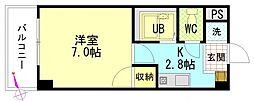 JR可部線 大町駅 徒歩8分の賃貸マンション 4階1Kの間取り