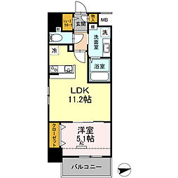 広島高速交通アストラムライン 中筋駅 徒歩2分の賃貸マンション 7階1LDKの間取り