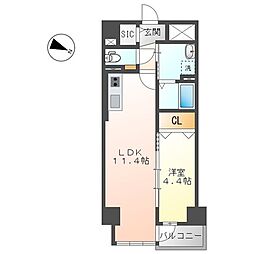 広島高速交通アストラムライン 祇園新橋北駅 徒歩5分の賃貸マンション 5階1LDKの間取り