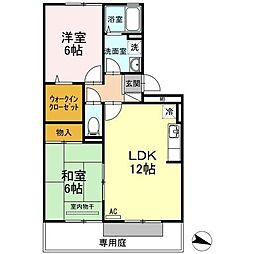 ラフィネ安芸弐番館 2LDKの間取図画像
