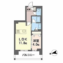 広島電鉄9系統 八丁堀駅 徒歩7分の賃貸マンション 11階1LDKの間取り