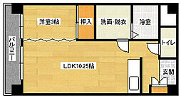 広島高速交通アストラムライン 安東駅 徒歩3分の賃貸マンション 4階ワンルームの間取り