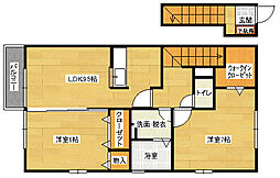 JR可部線 安芸長束駅 徒歩23分の賃貸アパート 2階2DKの間取り
