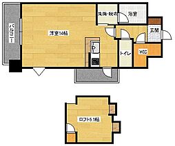 広島高速交通アストラムライン 古市駅 徒歩8分の賃貸マンション 2階1Kの間取り
