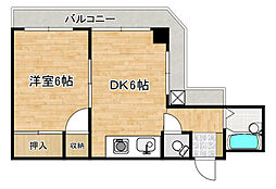 広島高速交通アストラムライン 祇園新橋北駅 徒歩8分の賃貸マンション 4階1DKの間取り