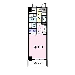 JR山陽本線 向洋駅 徒歩25分の賃貸マンション 7階1Kの間取り