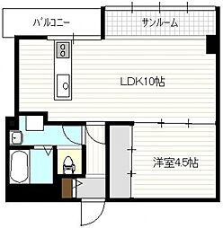 広島電鉄2系統 十日市町駅 徒歩2分の賃貸マンション 4階1SLDKの間取り