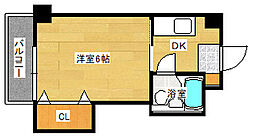 広島電鉄2系統 広島駅駅 徒歩17分の賃貸マンション 3階1Kの間取り