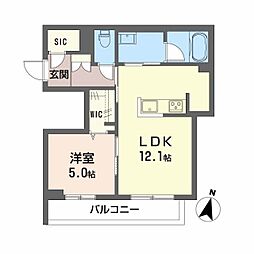 JR呉線 天神川駅 徒歩19分の賃貸マンション 3階1LDKの間取り