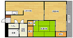 広島高速交通アストラムライン 祇園新橋北駅 徒歩7分の賃貸マンション 4階2LDKの間取り