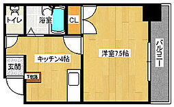 広島高速交通アストラムライン 不動院前駅 徒歩6分の賃貸マンション 3階1Kの間取り