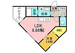 JR呉線 向洋駅 徒歩4分の賃貸アパート 3階1LDKの間取り