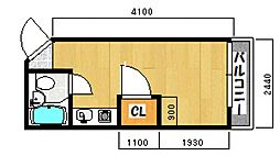 広島電鉄8系統 寺町駅 徒歩4分の賃貸マンション 4階ワンルームの間取り