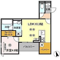 JR山陽本線 海田市駅 徒歩14分の賃貸アパート 3階1LDKの間取り