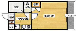コーポ木村 1Kの間取図画像