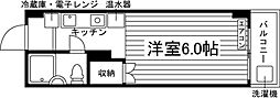 スカイレジデンス 1Kの間取図画像