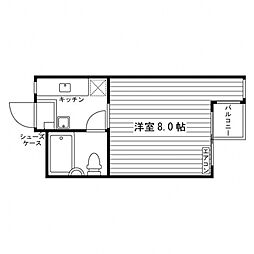 K2ビル 1Kの間取図画像