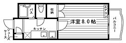 プレジィール大和町 1Kの間取図画像