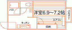 SausalitoApartments 1Kの間取図画像