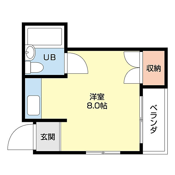 コーポホワイト南出島Ｂ棟 F｜和歌山県和歌山市手平出島(賃貸マンション1R・2階・18.84㎡)の写真 その2