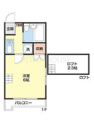 JR紀勢本線 紀三井寺駅 4kmの賃貸アパート 1階1Kの間取り