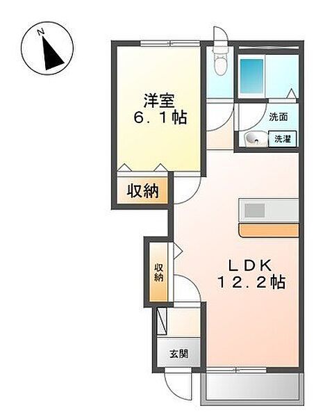 Espoir 102｜和歌山県和歌山市杭ノ瀬(賃貸アパート1LDK・1階・43.90㎡)の写真 その2