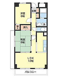 メゾン山水3号館 2LDKの間取図画像