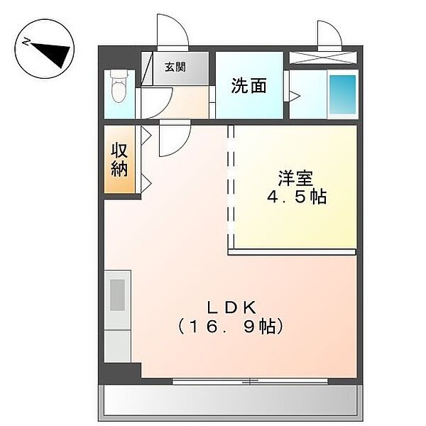 コンフォース21 203｜和歌山県和歌山市田尻(賃貸マンション1LDK・2階・45.60㎡)の写真 その2