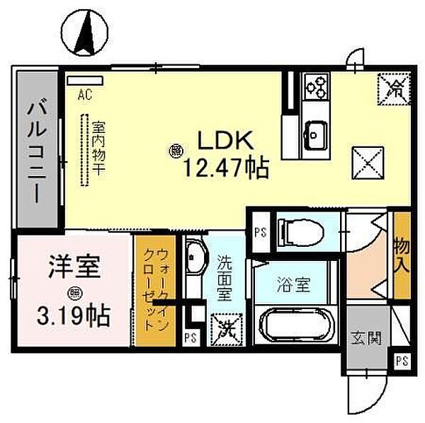 D-room東公園 102｜和歌山県和歌山市南出島(賃貸アパート1LDK・1階・40.32㎡)の写真 その2