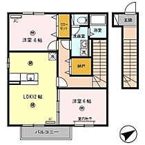 イル デ パン　A棟 205 ｜ 和歌山県和歌山市松島（賃貸アパート2LDK・2階・66.40㎡） その2