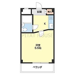 グリーンプラザ谷町壱番館 3階1Kの間取り