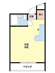 サンコープラザ南出島 2階ワンルームの間取り