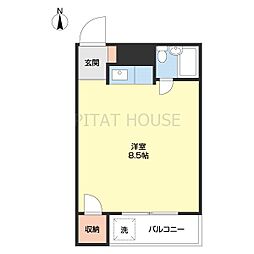 フォレストコート和歌浦東 2階ワンルームの間取り
