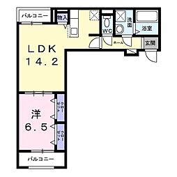 プラージュ 3階1LDKの間取り
