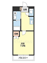 レジデンス塩屋 1階1Kの間取り