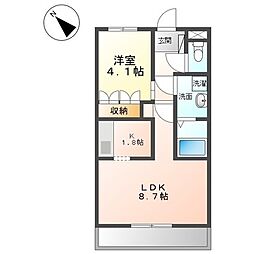 パロ・アルトB 1階1LDKの間取り