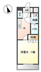 アムール・ミナト 1階1Kの間取り