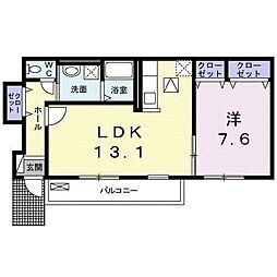 ヴェルデ・Ｋ　I 1階1LDKの間取り