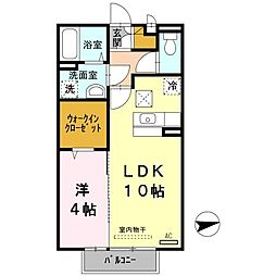 ルナ・クレシエンテ 1階1LDKの間取り