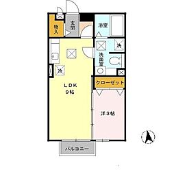 リビングタウン紀三井寺　Ａ棟 1階1LDKの間取り