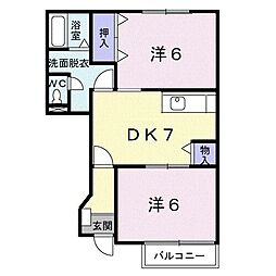 メゾンドヴェール西浜 2DKの間取図画像