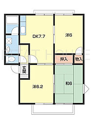 リバーコート和歌山 1階3DKの間取り