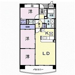 ポルトーネ 1階3LDKの間取り