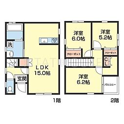 ノースタツノ戸建 1階3LDKの間取り