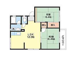 ラベニュー谷口 2LDKの間取図画像