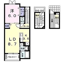 モデッサクスミール 1LDKの間取図画像