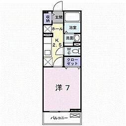 パルティシオン 1Kの間取図画像