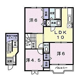 ラベニュー西中2 3LDKの間取図画像