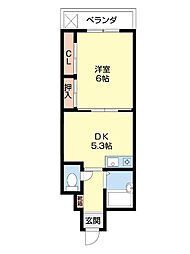 ロジュマン 1DKの間取図画像